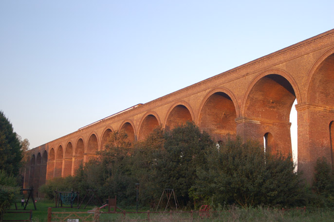 viaduct at sunset