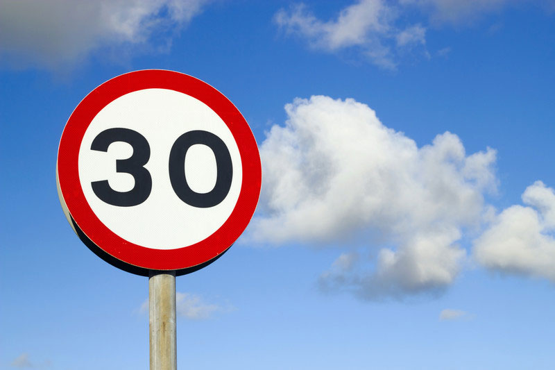 photo of 30 mph sign