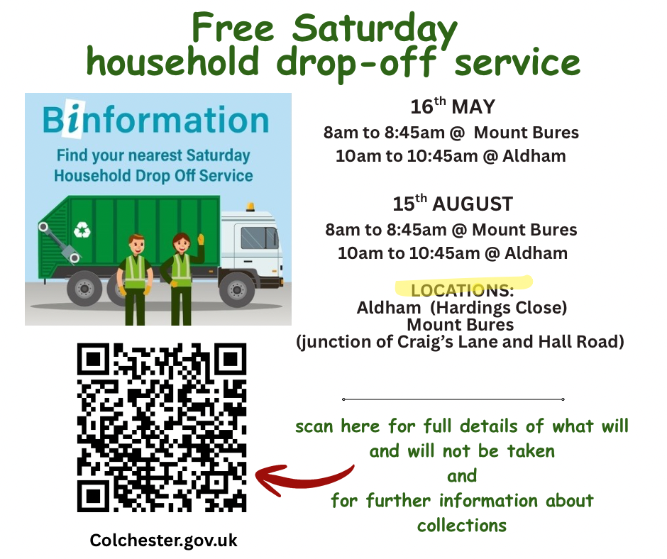 Household Drop In Free Saturday household drop-off service – Chappel Parish Council